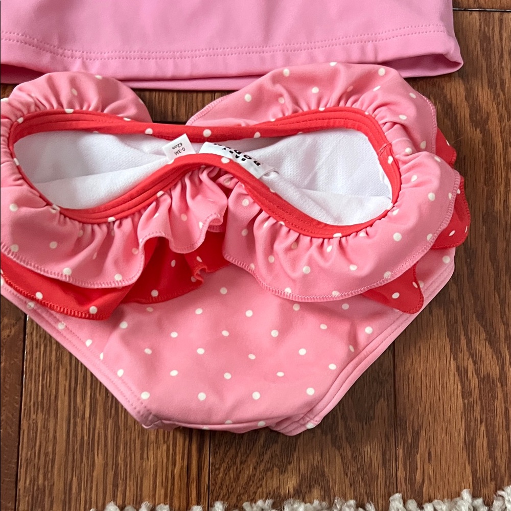 Baby Boden Pink and Red Strawberry Rashguard Set - Picture 3 of 5